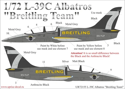 UR72155  декали  L-39C Albatros "Breitling Team"  (1:72) 2000002141136