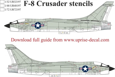 UR72197  декали  F-8 Crusader stencils  (1:72) 2000002141419