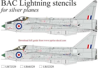 UR72329  декали  BAC Lightning stencils for silver  (1:72) 2000002205609