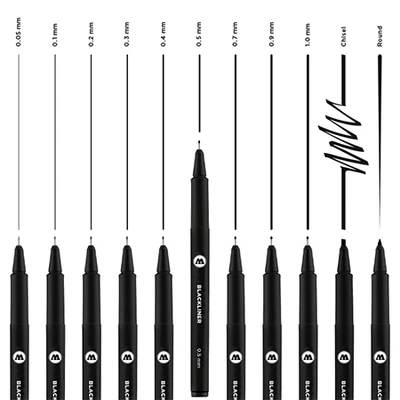 200485  краска  Набор MOLOTOW Blackliner 11 шт. 2000000184319