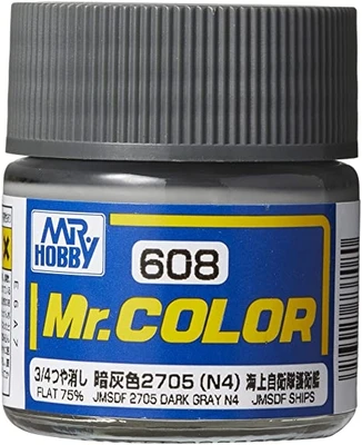 C608  краска 10мл  JMSDF 2704 Dark Gray N4 (Flat 75%) 4973028737080