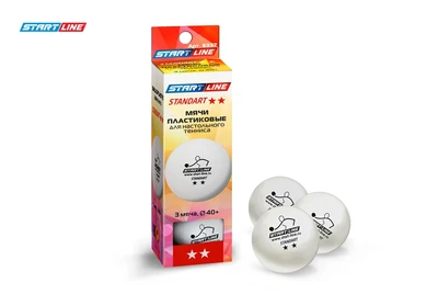 Мячи Start line Standart 2* New (3 шт, бел.) 8337