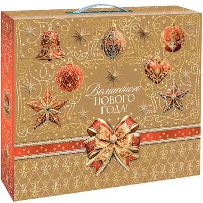 Новогодний подарок Золотой чемодан (плотный картон) 2000г 186у