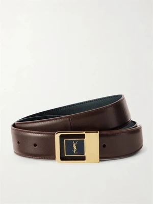 Кожаный ремень SAINT LAURENT, коричневый 47345656