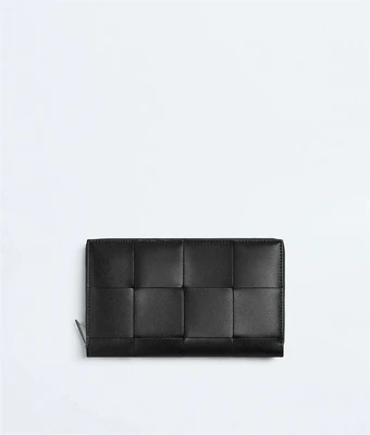 Cassette Zip Around Wallet BOTTEGA VENETA, черный 47376374
