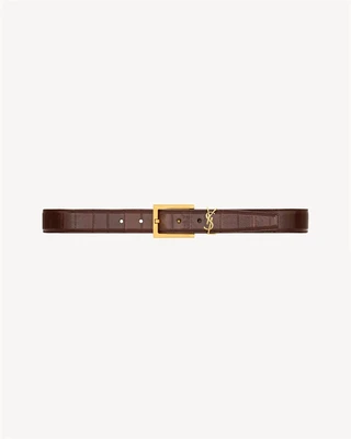 Ремень CASSANDRE из угря SAINT LAURENT, коричневый 47361940