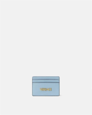 Кожаный кардхолдер VERSACE Tag, голубой 47363445