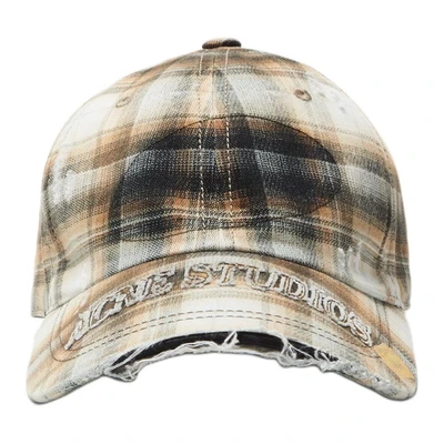 Acne Studios Вышитая кепка в клетку, Brown 27881506