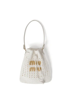 Мини-сумка Miu Miu из плетеной рафии, белый 11657048