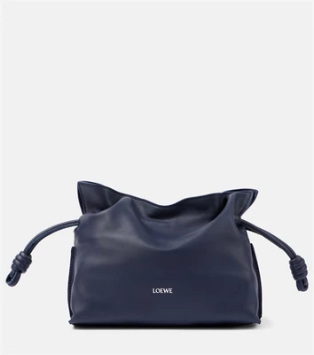 Фламенко миниатюрный кожаный клатч Loewe, Abyss Blue 25641405