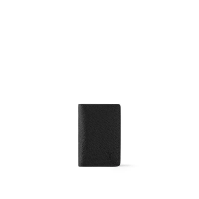 Карманный органайзер Louis Vuitton из кожи Taiga, черный 22192773