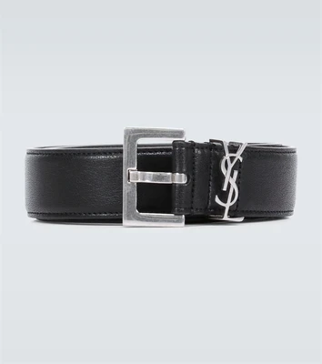 Тонкий кожаный ремень Saint Laurent, черный 2108590