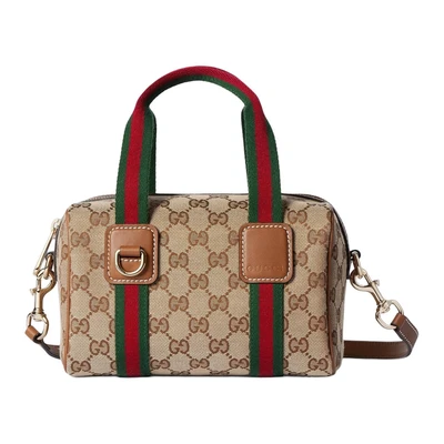 Мини-сумка унисекс GUCCI из ткани, бежевая 27944059