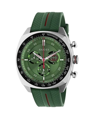 Хронограф Interlocking, 41 мм Gucci, зеленый 25341321