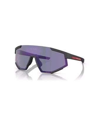 Мужские солнцезащитные очки зеркальные PS 04WS PRADA LINEA ROSSA, черный 17577126