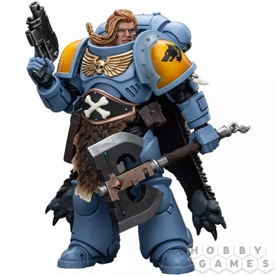 Фигурка JoyToy. Warhammer 40,000: Space Marines Space Wolves Claw Pack. Leader -Logan Ghostwolf 141538