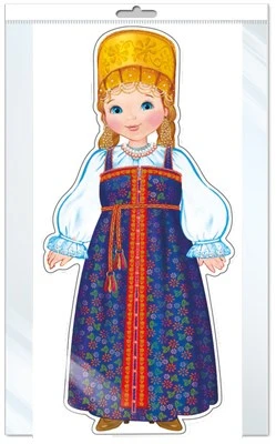 *ФМ-13771 ПЛАКАТ ВЫРУБНОЙ А4 В ПАКЕТЕ. Девочка в русском костюме (УФ-лак, в индивидуальной упаковке, с европодвесом и клеевым клапаном) 119488712
