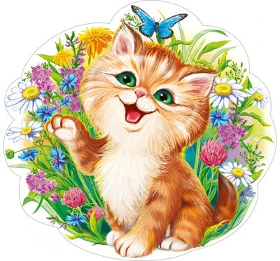 ФМ1-13698 Плакат вырубной А4. Котенок на лугу 1269891350