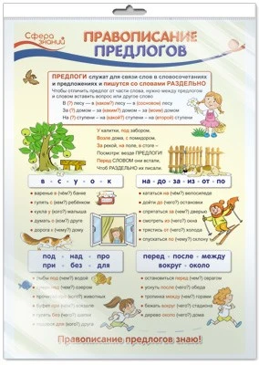 *ПО-13360 ПЛАКАТ А3 В ПАКЕТЕ. Русский язык в 1 классе. Правописание предлогов (в индивидуальной упаковке, с европодвесом и клеевым клапаном) 823314598