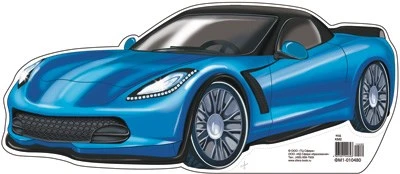 ФМ1-10480 Плакат вырубной А4. Автомобиль легковой синий (с уф-лаком) 1447853577