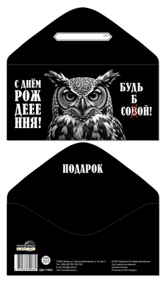 КДС-17803 Конверт для денег на склейке. С Днём рождения! Будь собой! (унисекс, сова) 1349569392