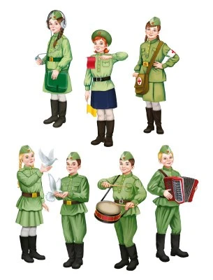 КФМ-15667 Комплект вырубных мини-плакатов со скотчем. Защитники Родины (7 шт. в комплекте) 1770826844
