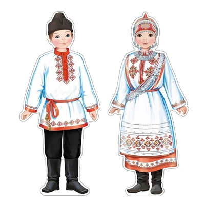 *КБ-18044 Комплект для оформления интерьера со скотчем. Народы России. Чуваши (2 плаката А3, блестки в лаке) 1704206136