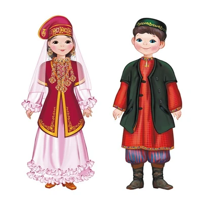 *КБ-18042 Комплект для оформления интерьера со скотчем. Народы России. Татары (2 плаката А3) 885667163