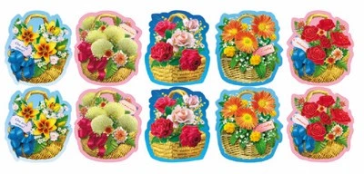 КМ-10179 Комплект украшений на скотче. Весенние корзинки (10 шт. в комплекте: 5 видов по 2 шт.) 651260424