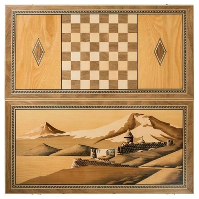 Нарды "Церковь у Арарата" инкрустация, AZ008, Zeynalyan 678420125