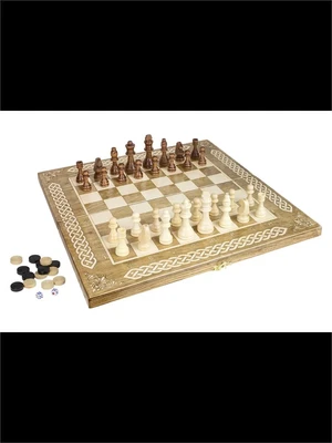 Шахматы + Шашки + Нарды 3 в 1 "Амбассадор 1", 50 см, ясень, Partida 1121982500