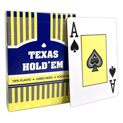 Карты для покера "Texas Holdem" 100% пластик, синяя рубашка 159476048