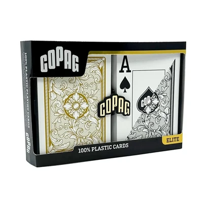 Карты "1546 Plastic Bridge Size Jumbo Index black/gold Double-Deck Set" 558749623