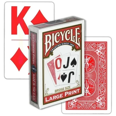 Карты "Bicycle Large Print red" 1298113901