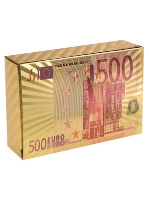 Карты игральные пластиковые золотые с красным 500 ЕВРО (54 шт.) 1333372716