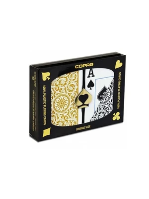 Карты "Copag Poker Size Jumbo 1546 Double Deck (Black, Gold)" 850685181