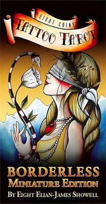 Карты Таро "Eight Coins Tattoo Tarot Borderless Miniature" US Games / Миниатюрное издание «Т 2134926938