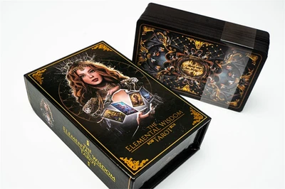 Карты Таро The Elemental Wisdom Tarot 12cm, Taroteca / Таро Мудрость Стихий, черный срез UV 954856799