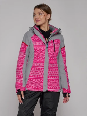 Горнолыжная куртка женская зимняя розового цвета 2272R 147714939