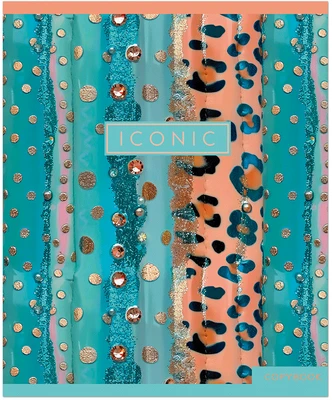Тетрадь общая 48 л., PASTEL GOLD LEOPARD, обложка-мелов.картон+сплошной УФ-лак, скрепка 411725775