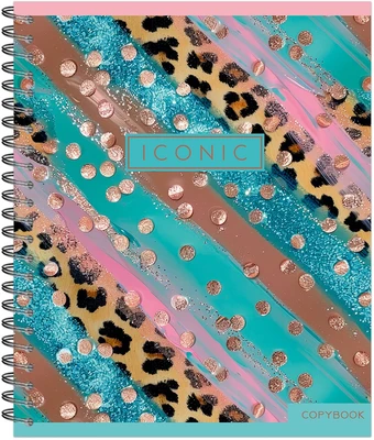 Тетрадь общая 48 л., PASTEL GOLD LEOPARD, обложка-мелов.картон+сплошной УФ-лак, металлический гребень 1081772042