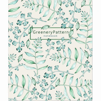 Тетрадь общая 96 листов на скрепке "Greenery Patterns" 1843636838