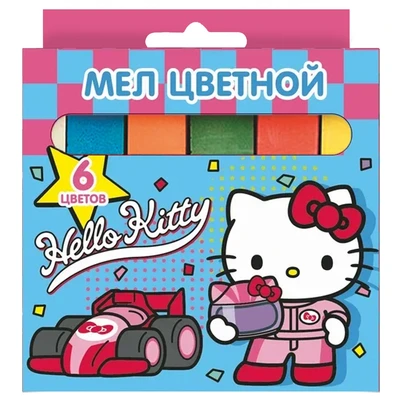 77004 Мел цветной Hello Kitty&friends, 6 шт в картонной упаковке с европодвесом 401477963