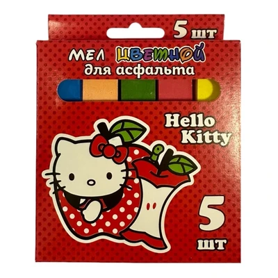 74748 Мел цветной Hello Kitty, для асфальта, JUMBO, 5 шт. в картонной упаковке с европодвесом 414505877