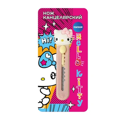 78238 Нож канцелярский Hello Kitty, ширина лезвия 9 мм, в пакете с подвесом 103543110