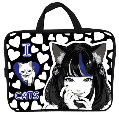 73977 Папка - сумка Аниме I love cats. Формат - А4, боковина - 75 мм, полиэстер 970857779