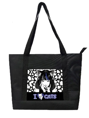 74515 Сумка-шоппер I love cats на молнии с полноцветной печатью. На подкладке. Размер 41*32*28 см 299800680