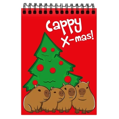74082 Блокнот Capy Christmas, формат А6, 60 листов, на гребне, целлюлозный картон 650085005