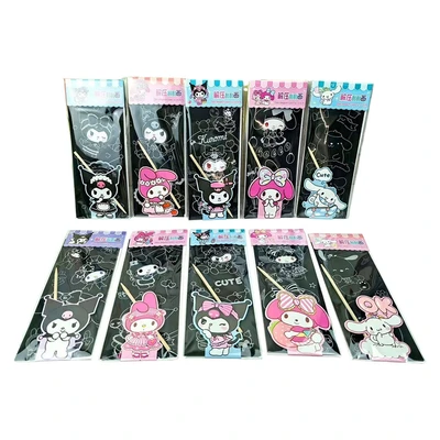 77703 Гравюра Kuromi and friends, 3 листа, бамбуковая палочка, 8*21 cм 180717976