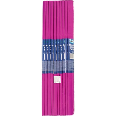 89481 Набор цветной креповой бумаги для декоративных работ, 50x200cм, растяжение 20%, плотность 17г/м3,10шт, цвет розовый 2096432298
